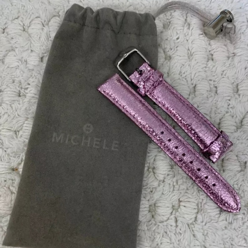 Michele Metallic Pink Watch Strap